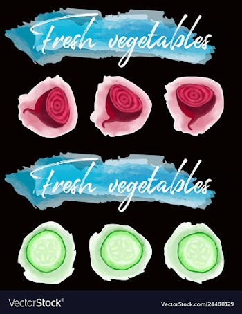 Vegetables food watercolor vector image
