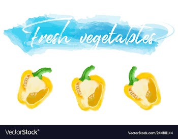 Vegetables food watercolor vector image