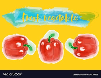 Vegetables food watercolor vector image