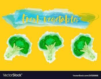 Vegetables food watercolor vector image
