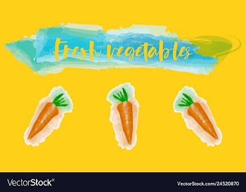 Vegetables food watercolor vector image