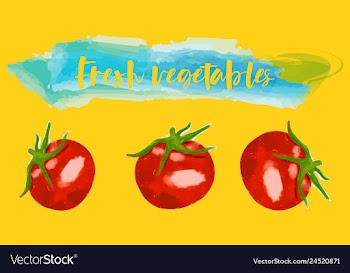 Vegetables food watercolor vector image