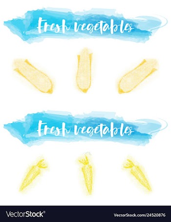 Vegetables food watercolor vector image