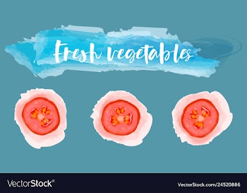 Vegetables food watercolor vector image