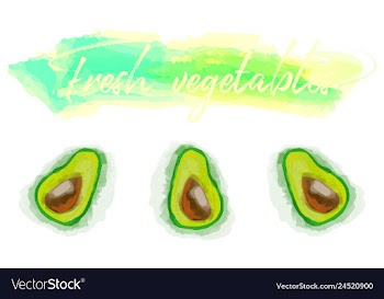 Vegetables food watercolor vector image