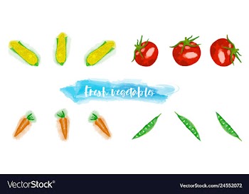 Vegetables food watercolor vector image