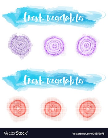 Vegetables food watercolor vector image