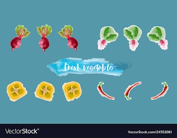Vegetables food watercolor vector image