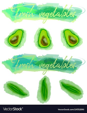 Vegetables food watercolor vector image