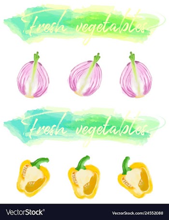 Vegetables food watercolor vector image