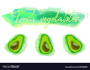 Vegetables food watercolor vector image