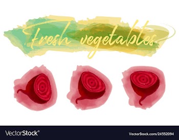 Vegetables food watercolor vector image