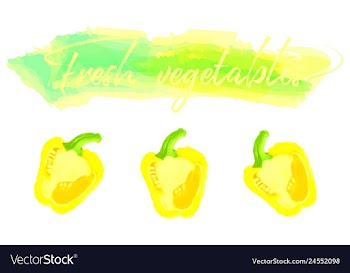 Vegetables food watercolor vector image