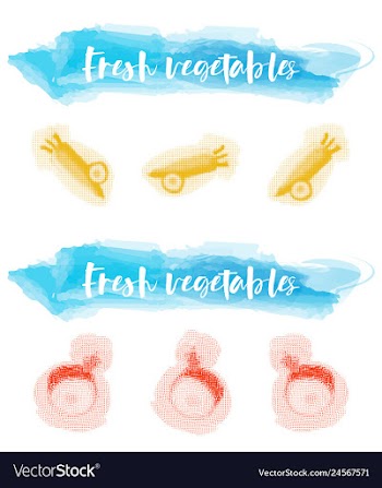 Vegetables food watercolor vector image