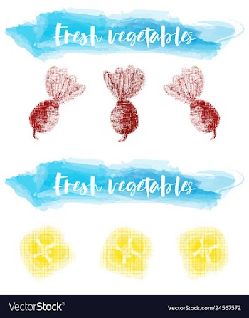Vegetables food watercolor vector image