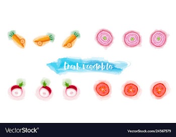 Vegetables food watercolor vector image