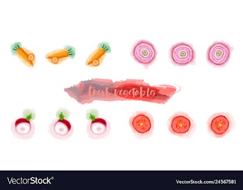 Vegetables food watercolor vector image