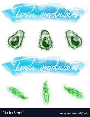 Vegetables food watercolor vector image