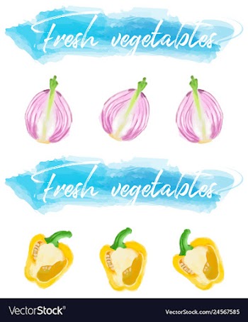 Vegetables food watercolor vector image