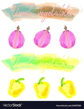 Vegetables food watercolor vector image