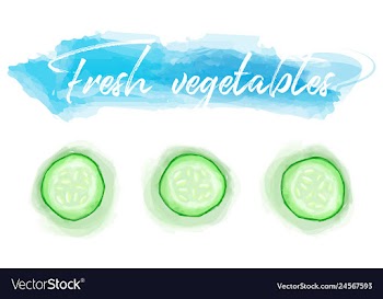Vegetables food watercolor vector image
