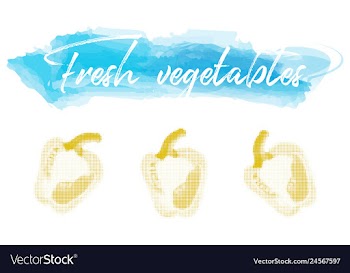 Vegetables food watercolor vector image