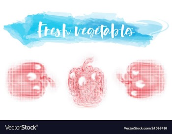 Vegetables food watercolor vector image