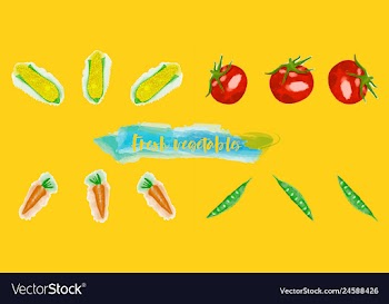 Vegetables food watercolor vector image