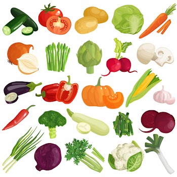 Vegetables icons set Free Vector