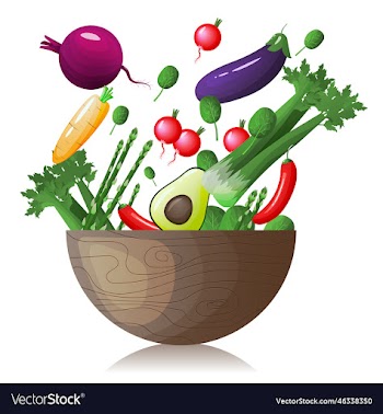 vegetables in a wooden bowl icon