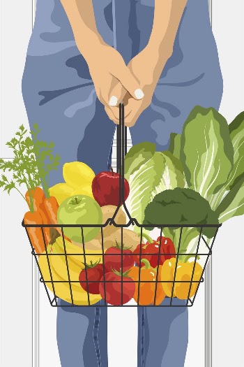 Vegetables in basket background, realistic | Free Photo Illustration - rawpixel