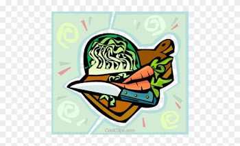 Vegetables On A Cutting Board Royalty Free Vector Clip - Food