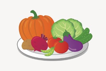 Vegetables plate clipart, superfood illustration. | Free Photo - rawpixel