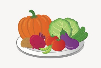 Vegetables plate clipart, superfood illustration | Free PSD - rawpixel