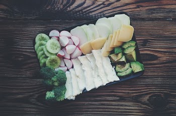 Vegetables with cheese plate 