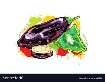 Vegetables with grunge vector image