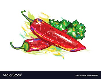 Vegetables with grunge vector image