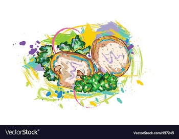 Vegetables with grunge vector image