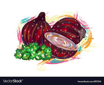 Vegetables with grunge vector image