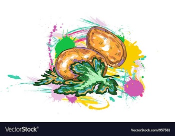 Vegetables with grunge vector image
