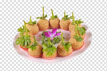Vegetarian cuisine Dish Taro, Pumpkin Taro Ball transparent background PNG clipart