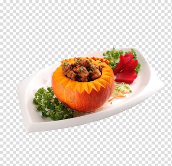 Vegetarian cuisine Spare ribs Dish Pork ribs Steaming, Steamed spareribs with pumpkin powder transparent background PNG clipart