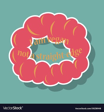 Vegetarian logo template design food logo sticker vector image