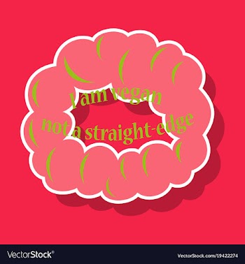 Vegetarian logo template design food logo sticker vector image