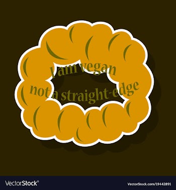 Vegetarian logo template design food logo sticker vector image