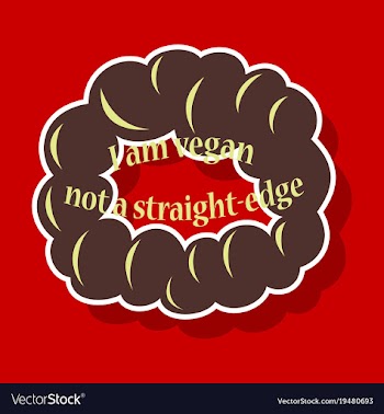 Vegetarian logo template design food logo sticker vector image