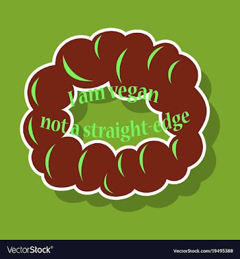 Vegetarian logo template design food logo sticker vector image
