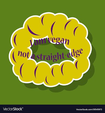 Vegetarian logo template design food logo sticker vector image