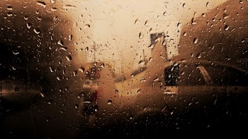 Vehicle Glass Window With Water Droplets