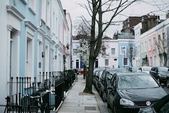 Vehicles on Road Beside Buildings